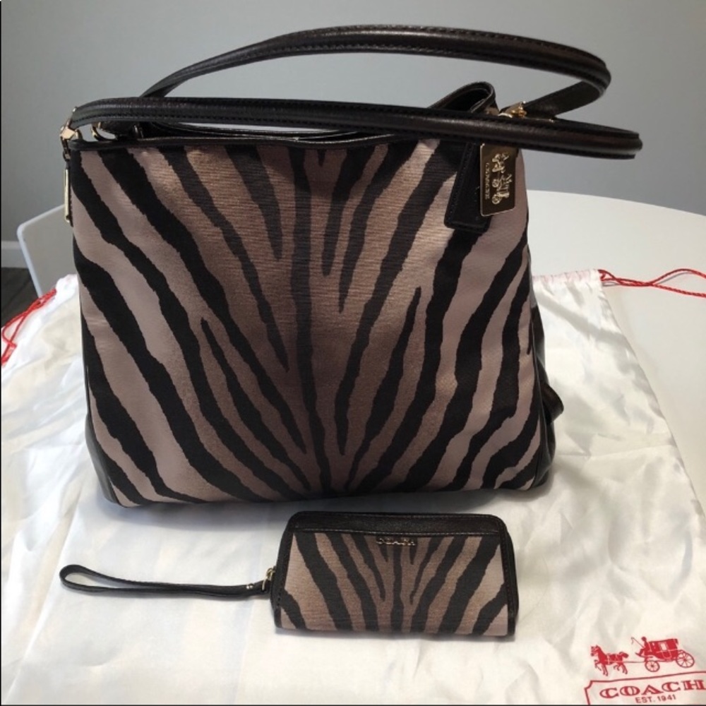 Coach bag with matching wallet
